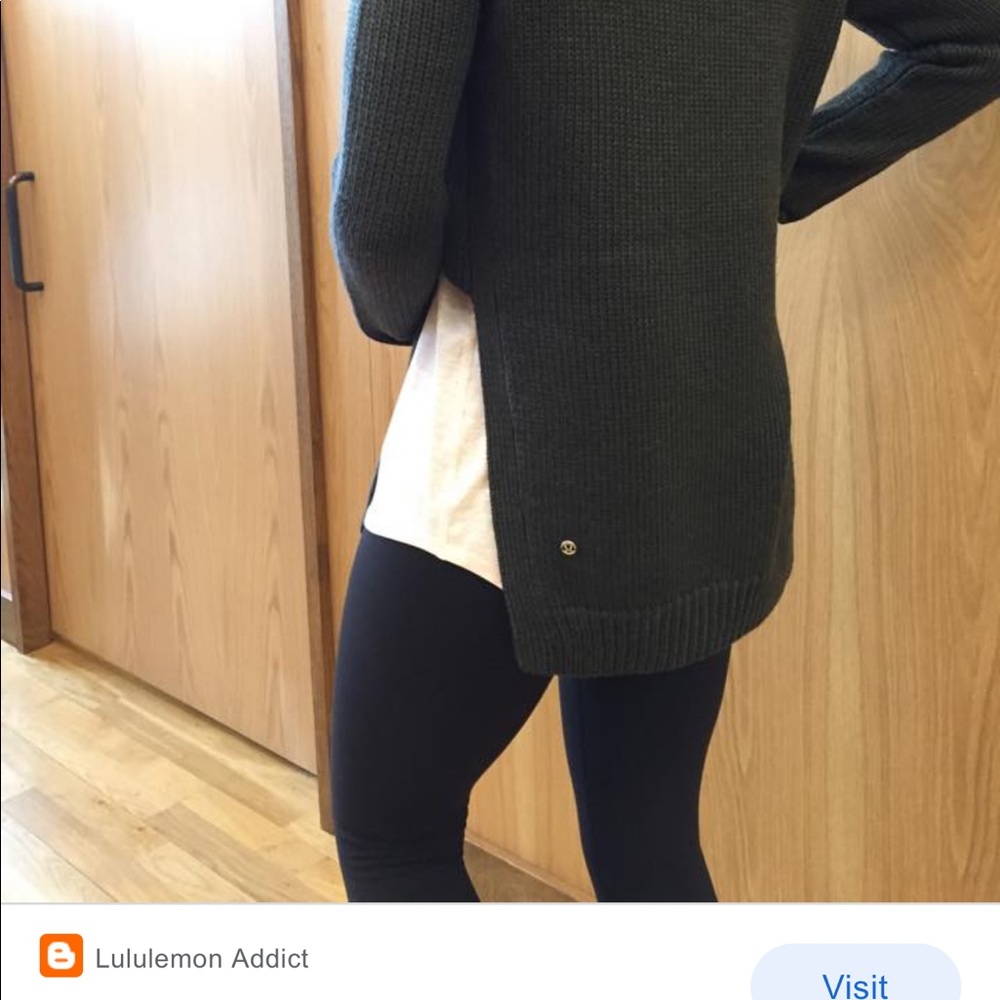 lululemon athletica Dark Green Crew Neck Sweater